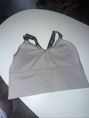 Juicy Couture Taupe Seamless Logo-Strap Sports Bralette